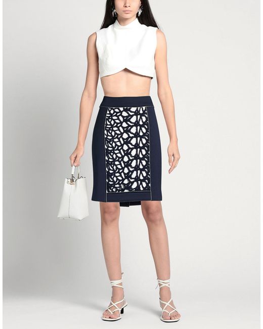 ELISA CAVALETTI by DANIELA DALLAVALLE Blue Mini Skirt Viscose, Elastane, Cotton, Polyester
