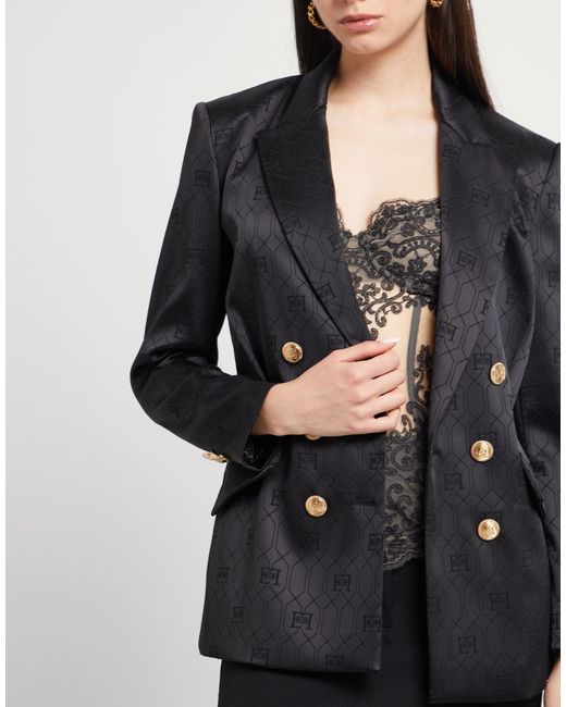 Elisabetta Franchi Black Blazer Polyester, Polyamide, Elastane