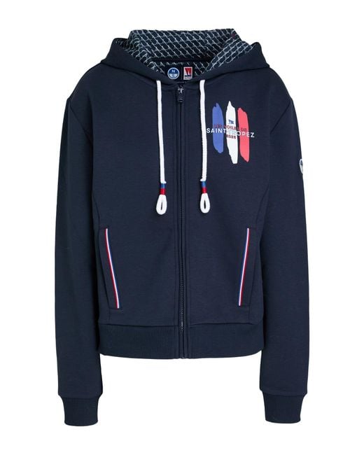 North Sails Blue Sweatshirt Polyester, Cotton, Elastane