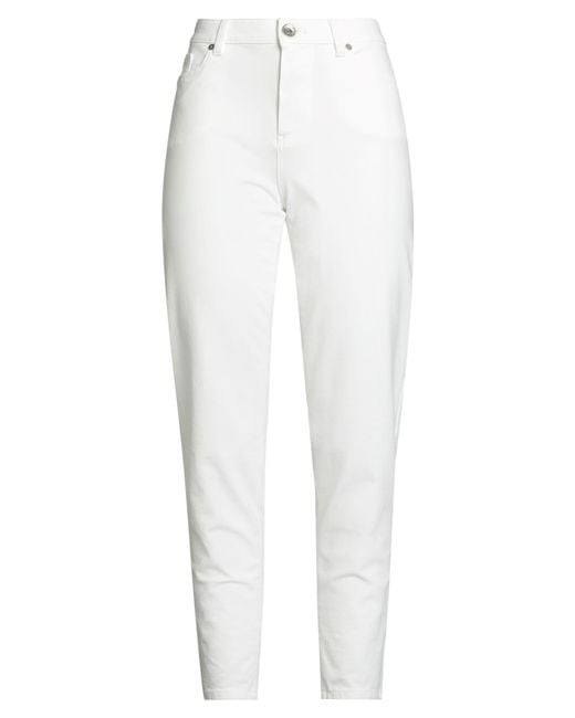 Eleventy White Pants Cotton, Polyamide, Elastane