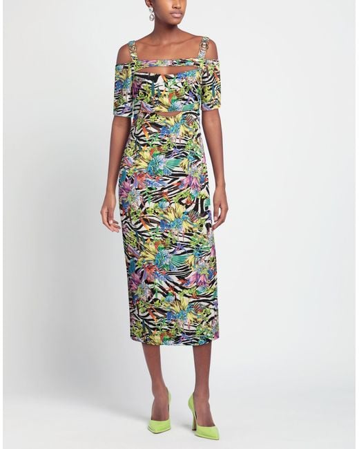 Just Cavalli Green Midi-Kleid