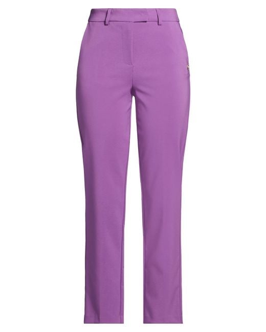 CafeNoir Purple Pants Polyester, Elastane