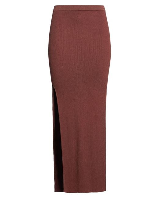 Rick Owens Red Maxi Skirt Virgin Wool, Polyamide, Elastane