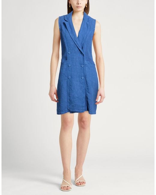 120% Lino Blue Mini Dress Linen