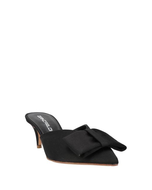 Giancarlo Paoli Black Mules & Clogs Textile Fibers