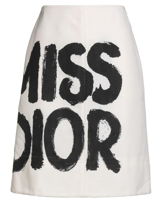 Dior Black Ivory Midi Skirt Virgin Wool, Mohair Wool