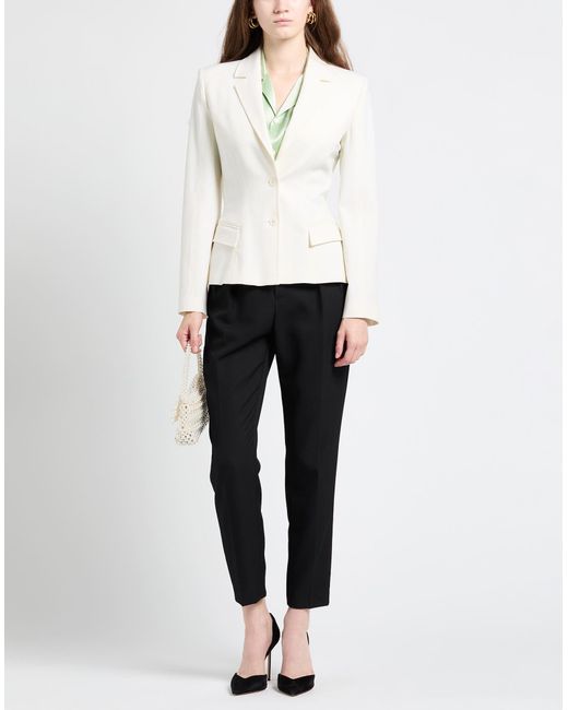 Alberta Ferretti White Ivory Blazer Virgin Wool, Polyamide, Elastane