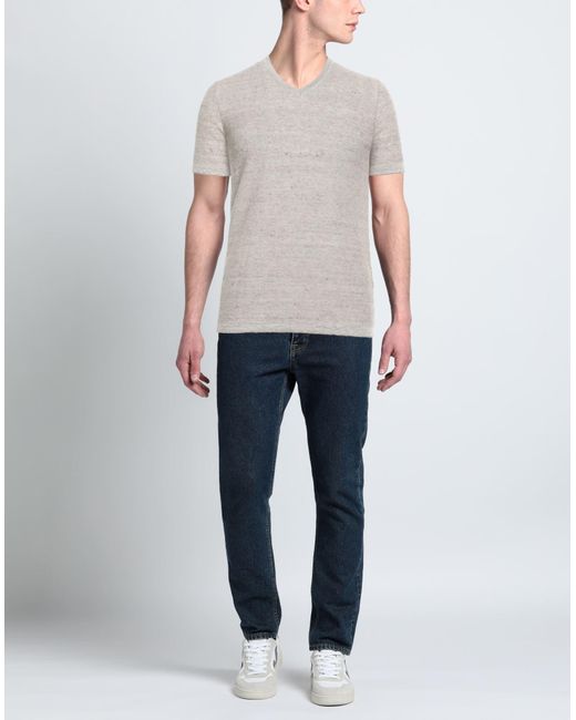 Drumohr Gray Sweater Linen, Cotton for men