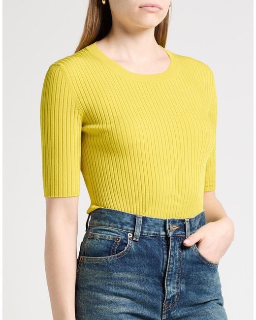 Mantu Yellow Sweater Viscose, Polyester
