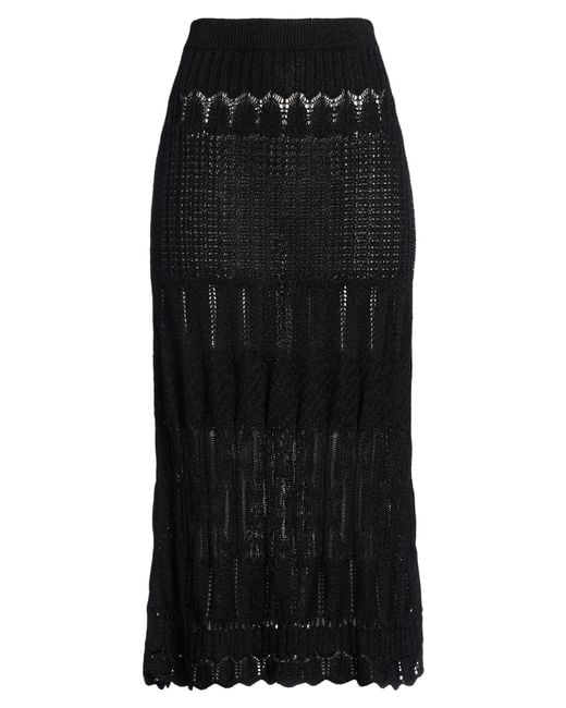 Ballantyne Black Midi Skirt Viscose, Cotton