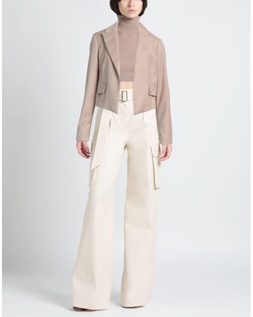 Please Natural Sand Blazer Polyester, Viscose, Elastane