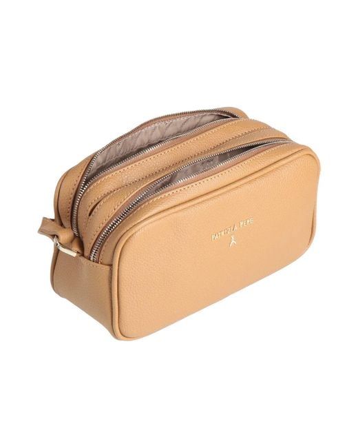 Patrizia Pepe Natural Camel Cross-Body Bag Calfskin