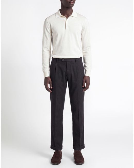 Michael Coal Black Charcoal Pants Cotton, Polyester, Elastane for men