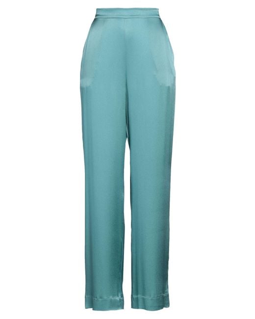 Semicouture Blue Pants Acetate, Silk