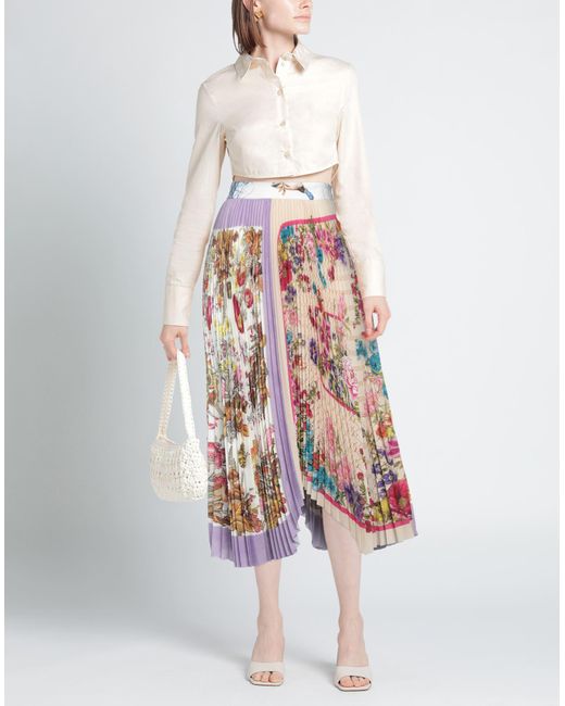 Vivetta White Lilac Midi Skirt Polyester