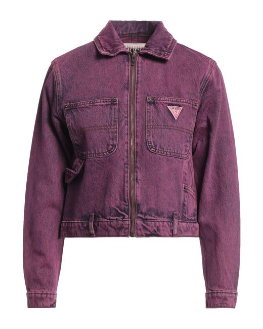 Guess Purple Denim Outerwear