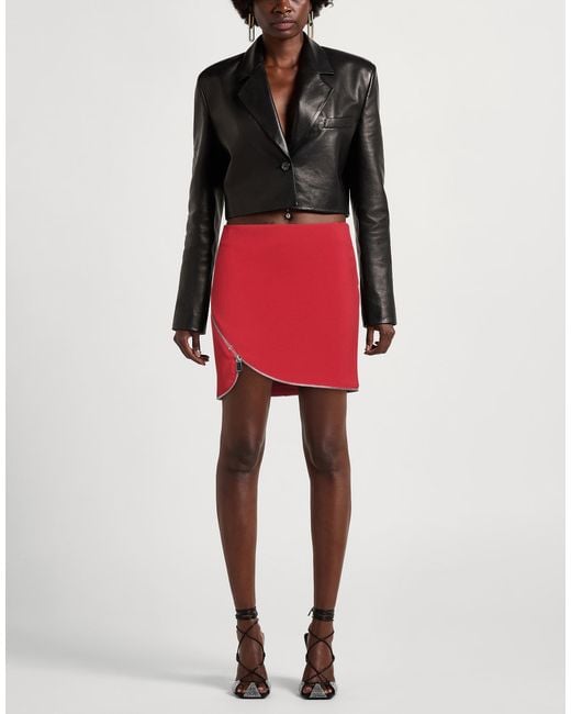 Pinko Red Mini Skirt Polyester, Elastane