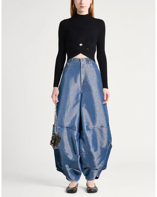 Ganni Blue Jeans Organic Cotton, Polyester, Metal Fiber