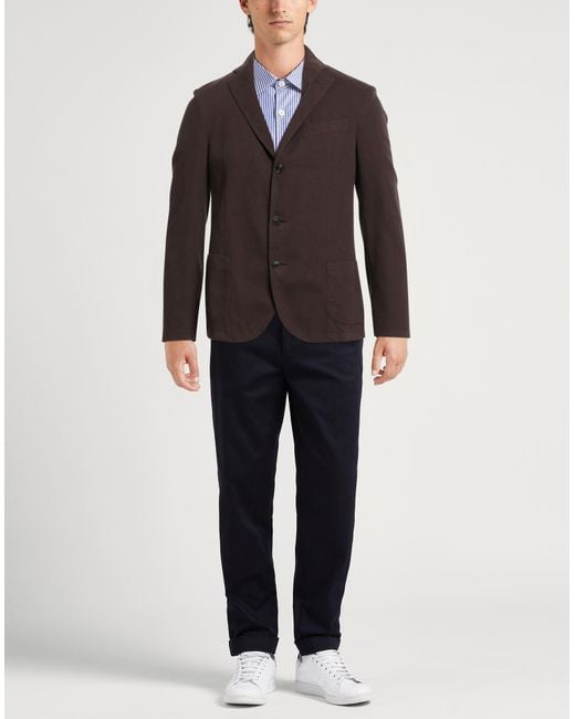 Drumohr Brown Blazer Cotton, Elastane for men