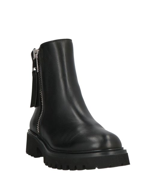 Evaluna Black Ankle Boots Leather