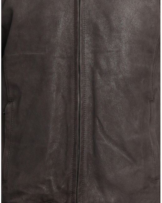 Barba Napoli Leather Jacket in Grey 