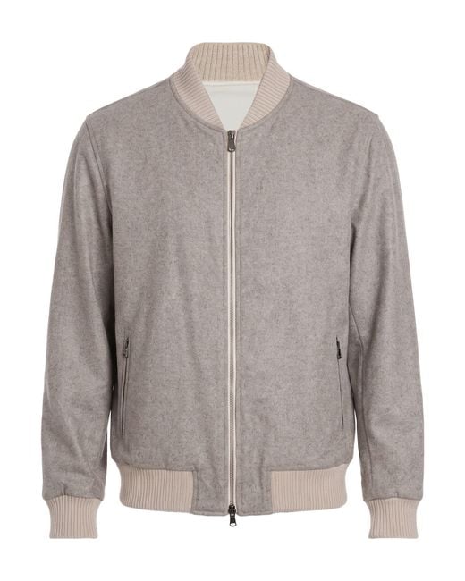 Barba Napoli Gray Jacket Cashmere, Elastane for men