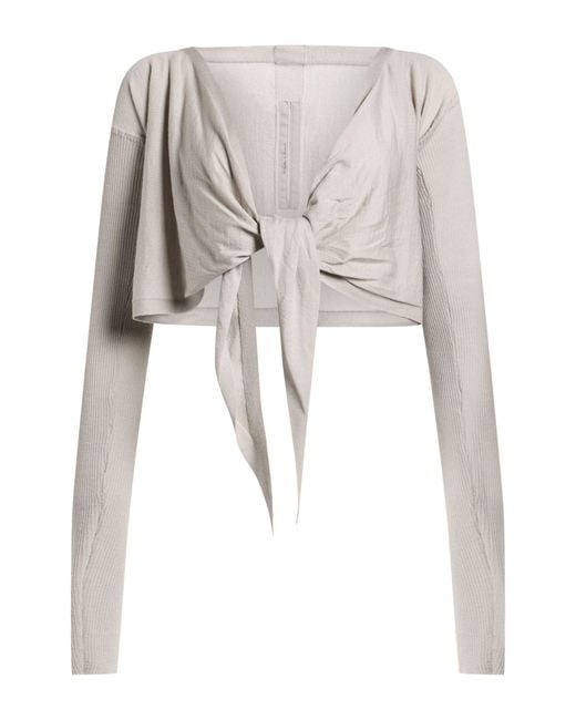 Rick Owens White Wrap Cardigans