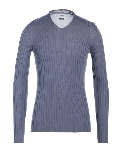 Ferragamo Blue Sweater Virgin Wool
