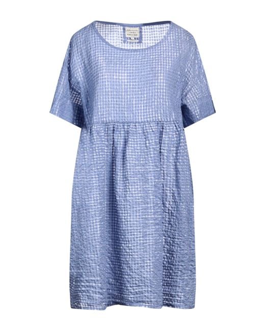 ALESSIA SANTI Blue Mini Dress Polyester, Cotton