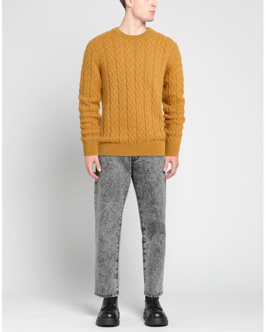 GALLIA Yellow Sweater Merino Wool, Alpaca Wool, Polyamide for men