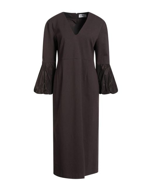 MEIMEIJ Black Midi Dress Viscose, Polyamide, Elastane, Polyester, Acetate