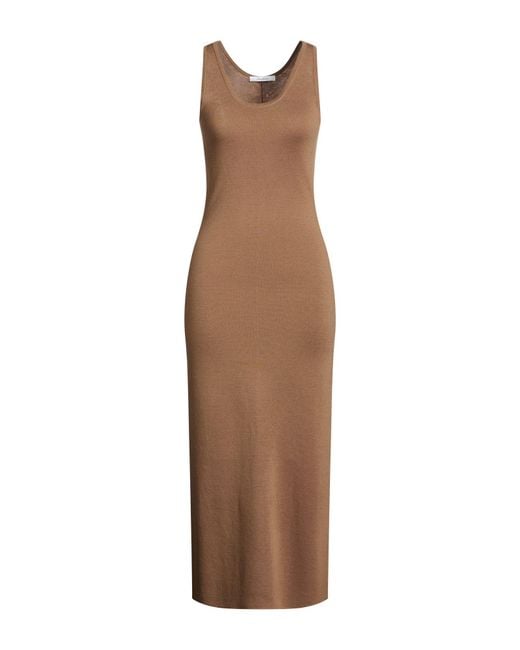 Max Mara Brown Maxi Dress Virgin Wool