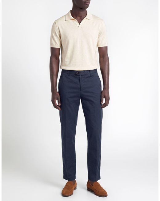 Kiton Blue Pants Cotton, Elastane for men