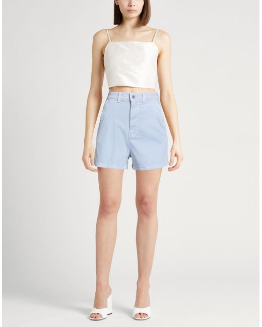 Emporio Armani Blue Light Shorts & Bermuda Shorts Cotton, Viscose, Elastane