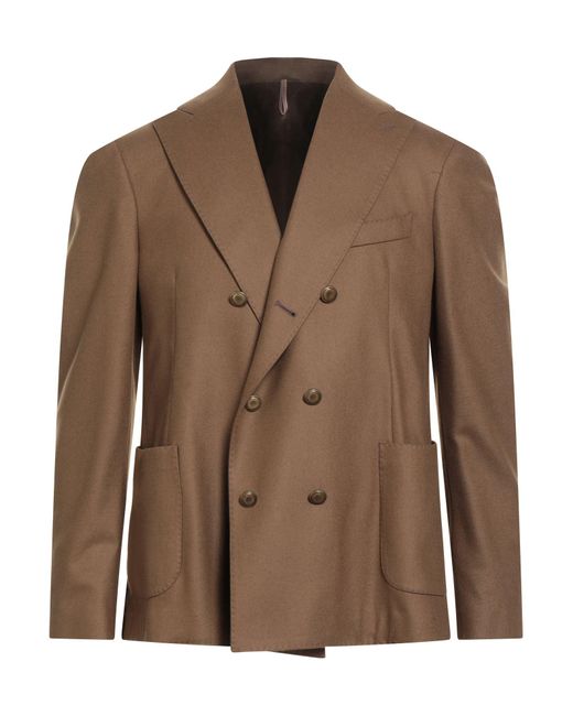 Santaniello Brown Blazer Wool, Polyamide, Virgin Wool, Elastane for men