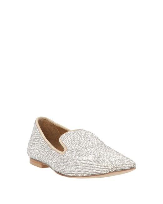Anna F. White Loafers Leather
