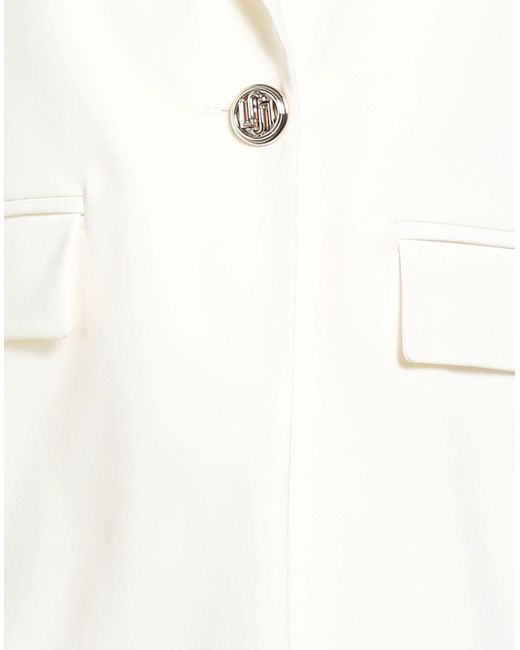 Liu Jo White Blazer Cotton, Polyamide, Elastane