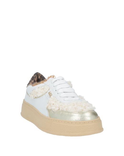 Agl Attilio Giusti Leombruni White Sneakers Leather, Textile Fibers