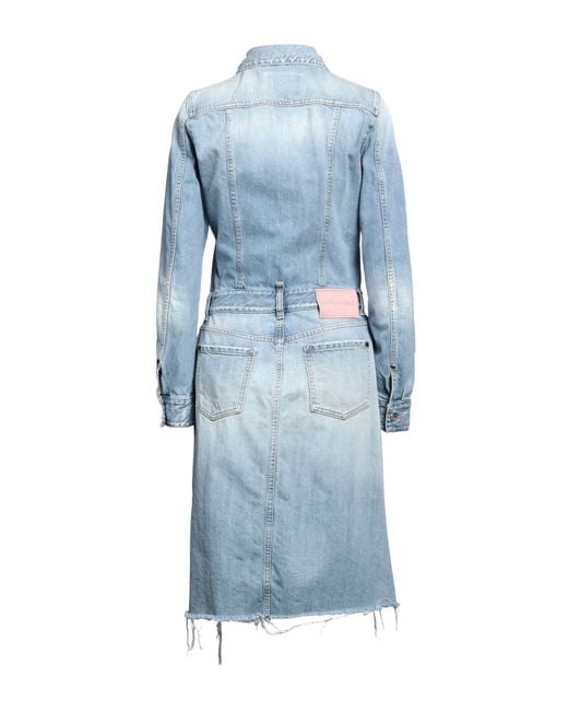 DSquared² Blue Midi Dress Cotton