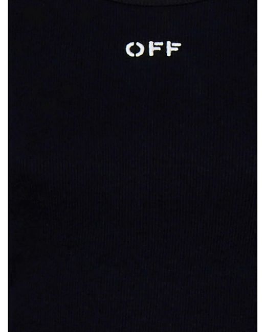 Haut Off Stamp à design nervuré Off-White c/o Virgil Abloh en coloris Black