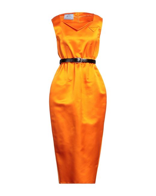 Prada Orange Midi Dress