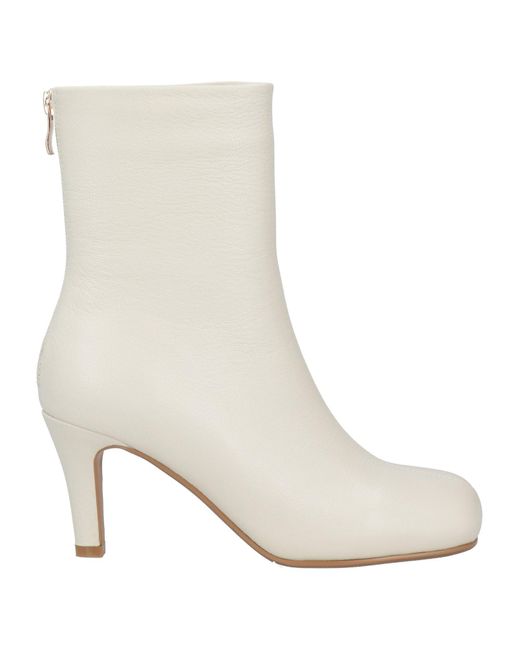 NORA New York White Ivory Ankle Boots Leather