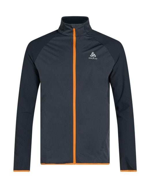 Odlo Blue Charcoal Jacket Polyester, Elastane for men