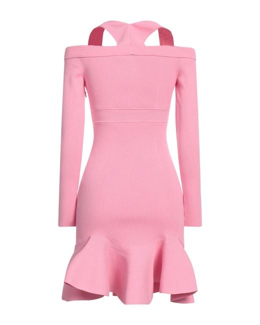 McQueen Pink Mini Dress Viscose, Polyester, Polyamide, Elastane