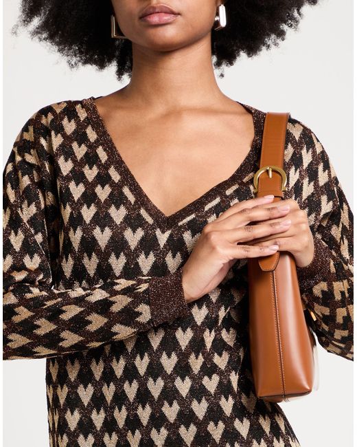 Siyu Brown Chocolate Sweater Viscose, Metallic Fiber