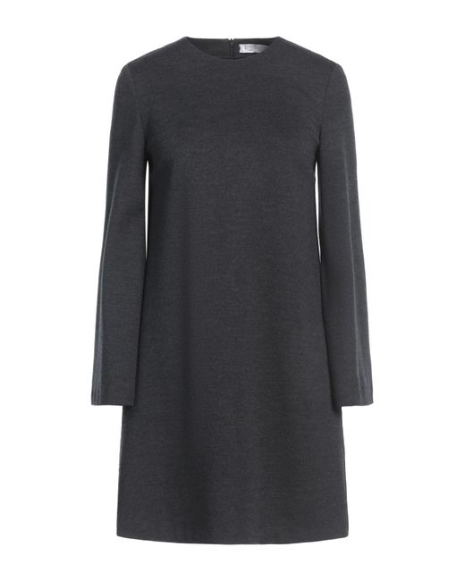 Harris Wharf London Black Charcoal Mini Dress Virgin Wool
