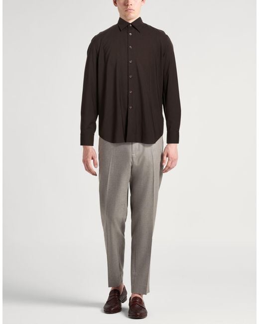 PT Torino Gray Shirt Virgin Wool for men