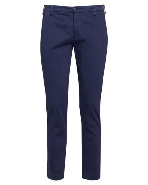 Entre Amis Blue Pants Cotton, Elastane for men
