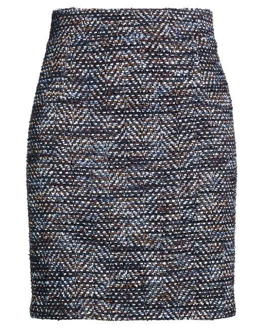 Tagliatore 0205 Blue Midi Skirt Virgin Wool, Polyamide, Polyester, Viscose