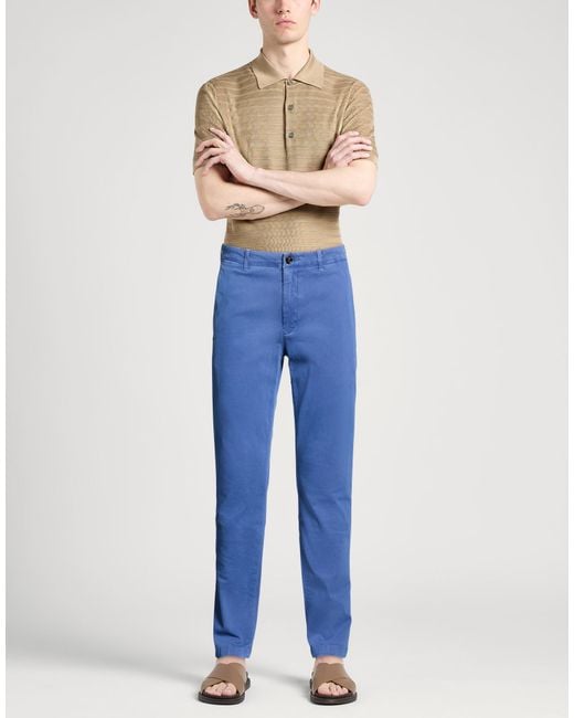 Moorer Blue Pants Cotton, Cashmere, Elastane for men